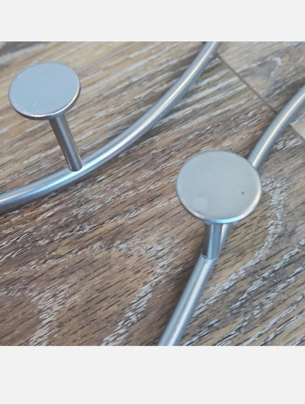 2 NWOT Spectrum Sweep Wave Wall Mount 9 Hook Racks Satin Nickel
